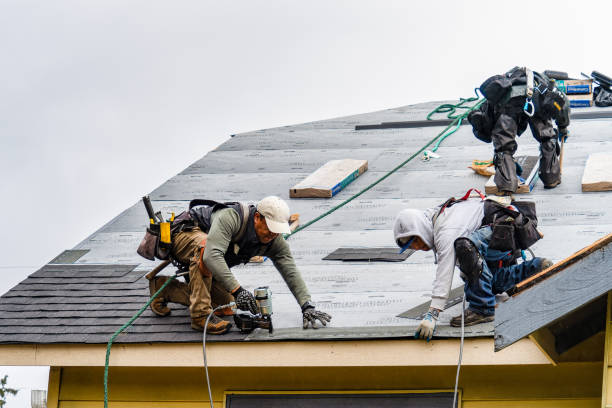 Professional Gutter Installation technician working in Alma, AR